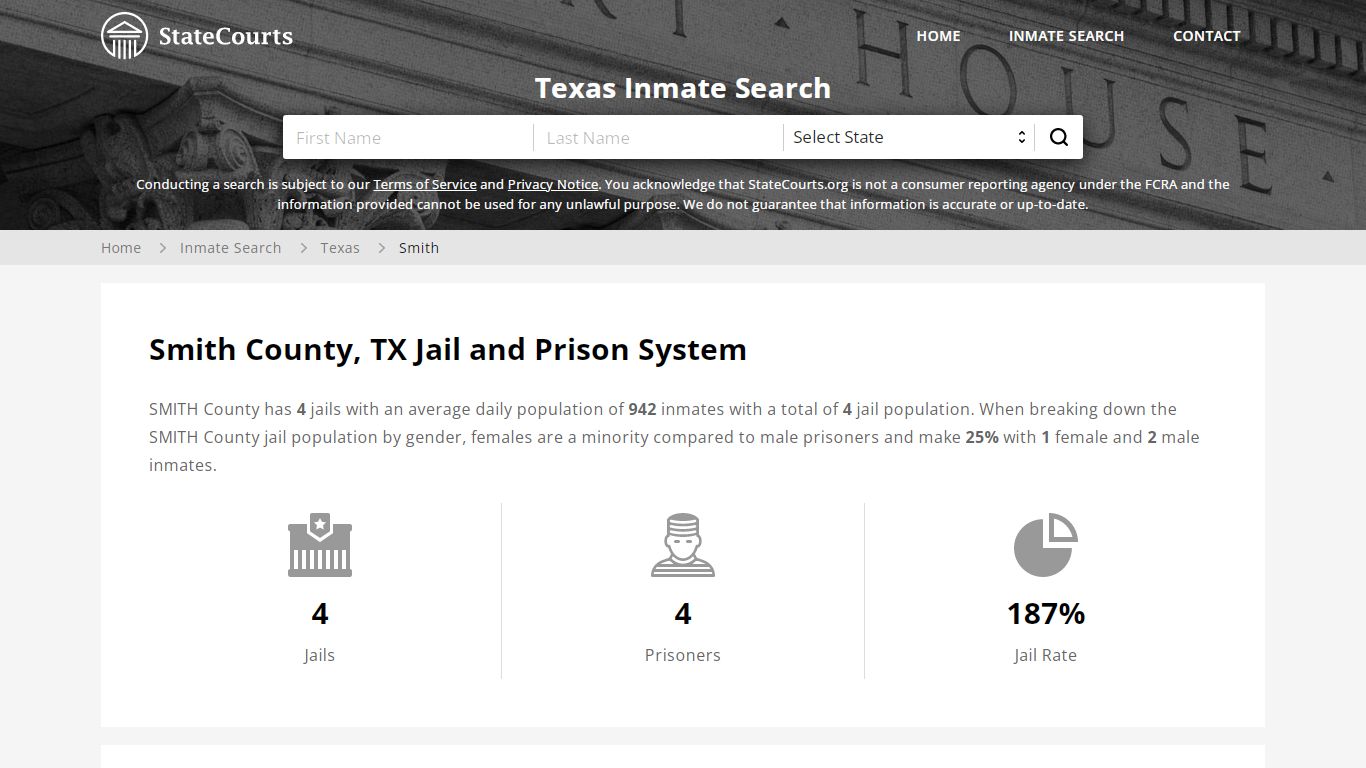 Smith County, TX Inmate Search - StateCourts